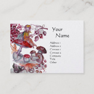 MAGISKT FOLLET AV MUSHROOM, Fantasy Red White Pear Visitkort