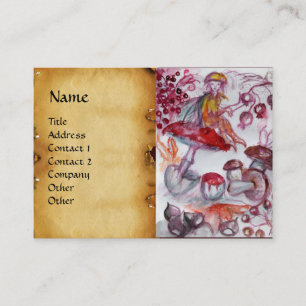 MAGISKT FOLLET AV MUSHROOMS Antique Parchment Visitkort