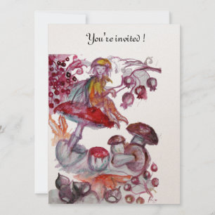 MAGISKT FOLLET AV MUSHROOMS Fantasy Baby Shower Inbjudningar