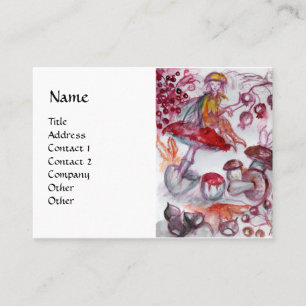 MAGISKT FOLLET AV MUSHROOMS Fantasy White Red Visitkort
