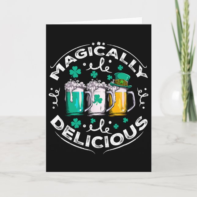 Magiskt God St Patricks Day Öl Drickande  Kort (Framsida)