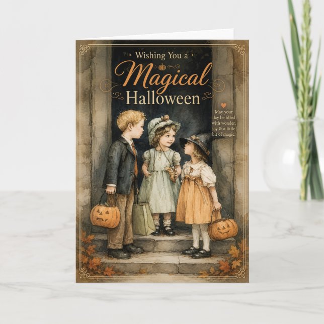 Magiskt Halloween-hälsning Kort (Framsida)