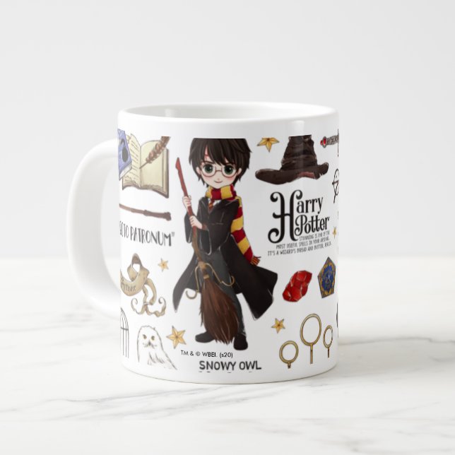 Magiskt HARRY POTTER™ vattenfärg Jumbo Mugg (Framsida vänster)