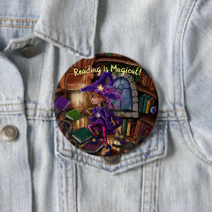 Magiskt i Bibliotek "Läsning är magisk" Knapp