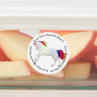 Magiskt Illustrerat Cute Girl Rainbow Unicorn Klistermärke