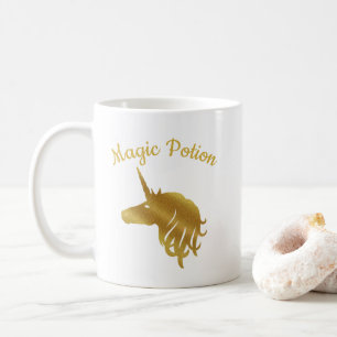 Magiskt inlägg Guld Unicorn Mugg