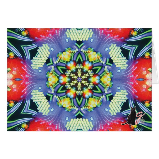 Magiskt Kaleidoscopehälsningkort Hälsningskort (Framsidan Horizontal)