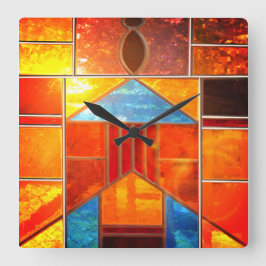 Magiskt ljus som väller ut från fönstren fyrkantig klocka