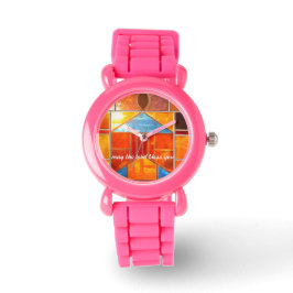 Magiskt ljus som väller ut från kyrkans fönster armbandsur