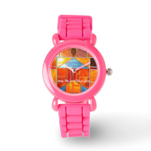 Magiskt ljus som väller ut från kyrkans fönster armbandsur