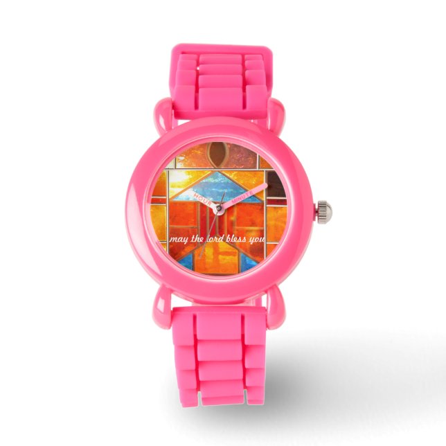 Magiskt ljus som väller ut från kyrkans fönster armbandsur (Framsida)