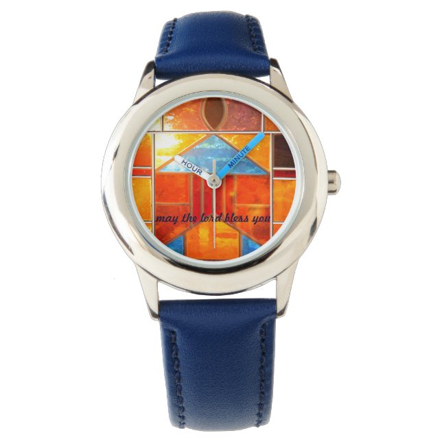 Magiskt ljus som väller ut från kyrkans fönster armbandsur (Framsida)