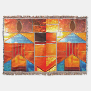 Magiskt ljus som väller ut från kyrkans fönster filt