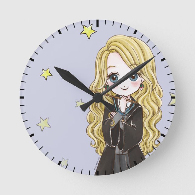 Magiskt Luna Lovegood Watercolor Rund Klocka (Framsida)