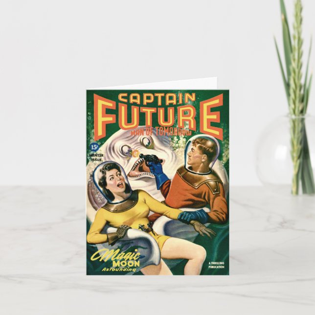 Magiskt månehälsningkort kort (Framsida)