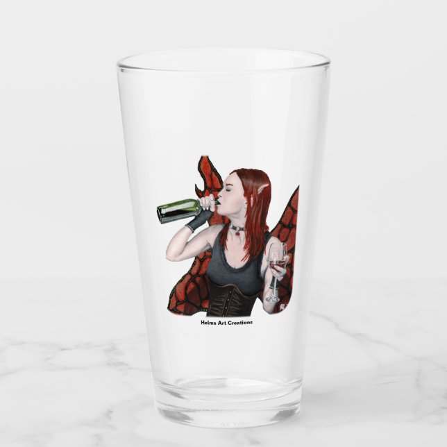 Magiskt mjölkfett som dricker Vin Fantasy Art Glas (Framsida)