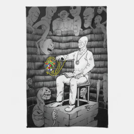 Magiskt mörk kub kökshandduk