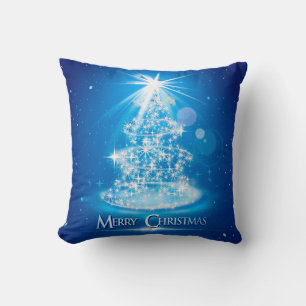 Magiskt mousserande Blue Julgran Square Kudde