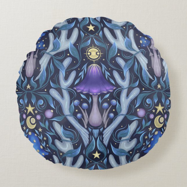 Magiskt ornament rund kudde (Framsidan)