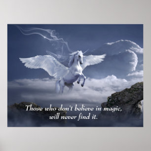 Magiskt Pegasus inspirationsincitationstecken Poster