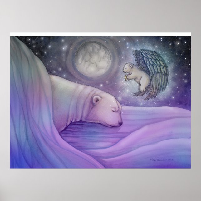 Magiskt Polar Bear och Angel Poster (Framsidan)