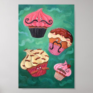 Magiskt porium för flytande, mustade Muffinsar Poster