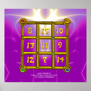 MAGISKT QUARE 33 , Rosa Violet Lila Poster