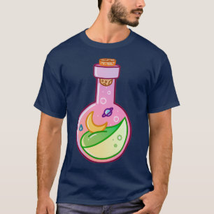 Magiskt regnbåge, måne stjärnor, rymdglas flaska t shirt