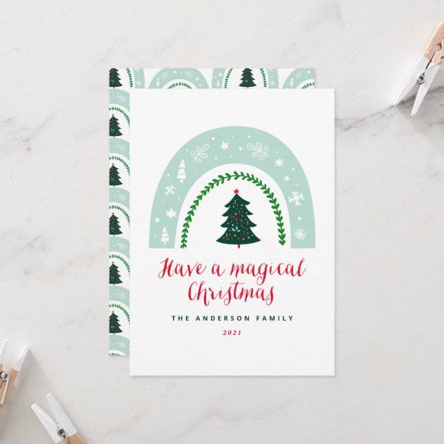 Magiskt regnbåge modern söt jul (Fram/Back In Situ)