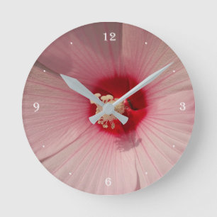 Magiskt Rosa Flower Photo Round (Medium) Wall Cloc Rund Klocka