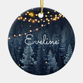 Magiskt skog julgransprydnad keramik