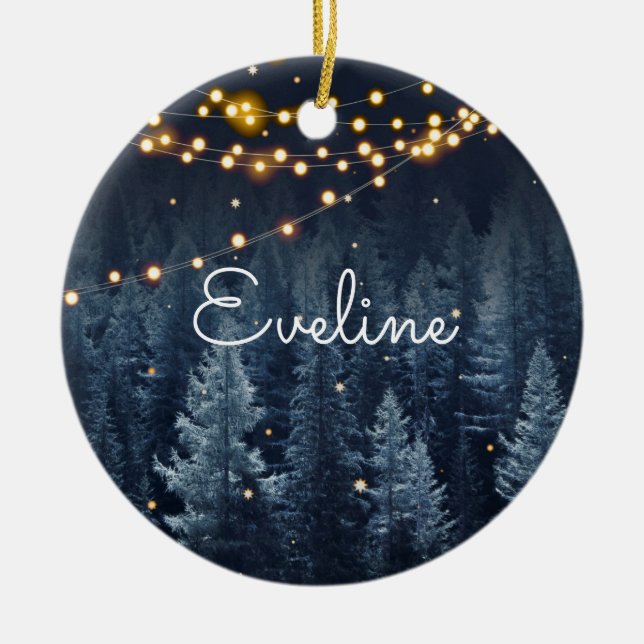 Magiskt skog julgransprydnad keramik (Framsidan)