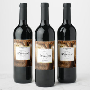 Magiskt skog med Fairy Ljus Vin Skapar Vinflaska Etikett