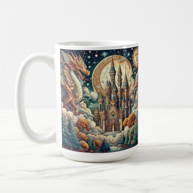 Magiskt Slott i en Mystisk Fantasyvärld Kaffemugg (Vänster)