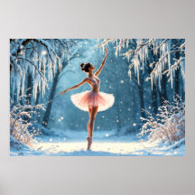 Magiskt snowfall ballerina vinterpoise art