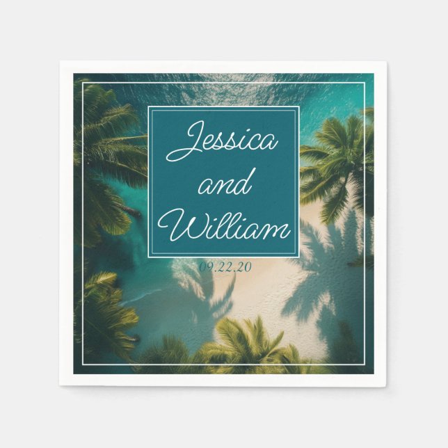 Magiskt sommar Bröllop Pappersservett (Framsidan)