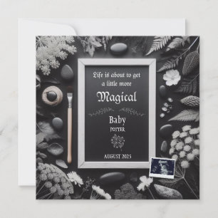 Magiskt svart tema för meddelande om gravid