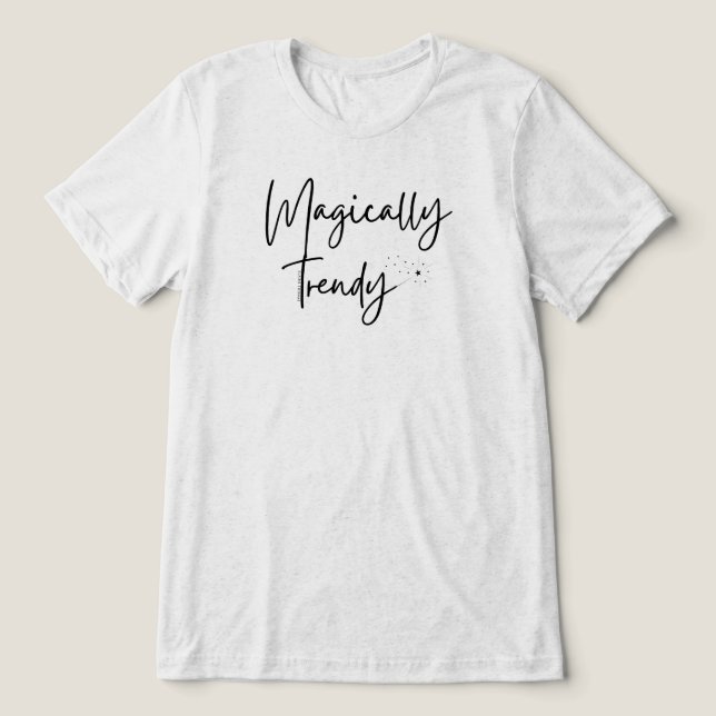 Magiskt Trendig med Trollspö, stjärnor och miniaty T Shirt (Design Framsida)
