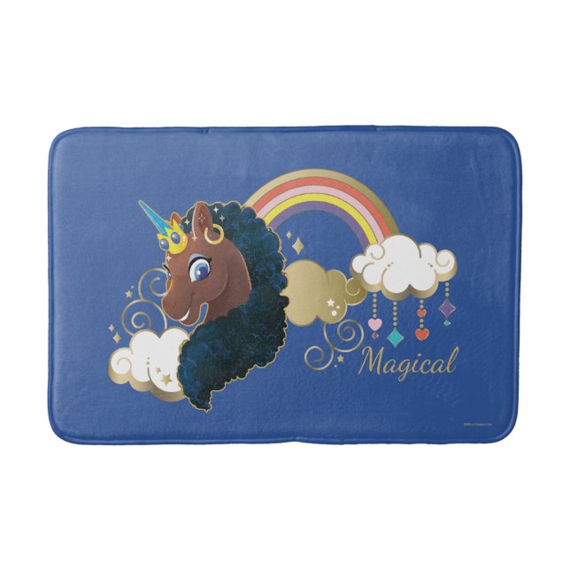 Magiskt Unicorn Rainbow & Clouds Design Badrumsmatta (Framsidan)