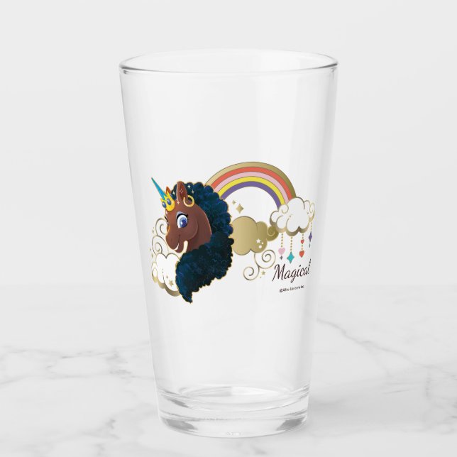 Magiskt Unicorn Rainbow & Clouds Design Glaskopp (Framsida)