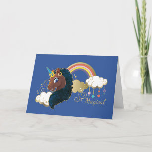 Magiskt Unicorn Rainbow & Clouds Design Kort