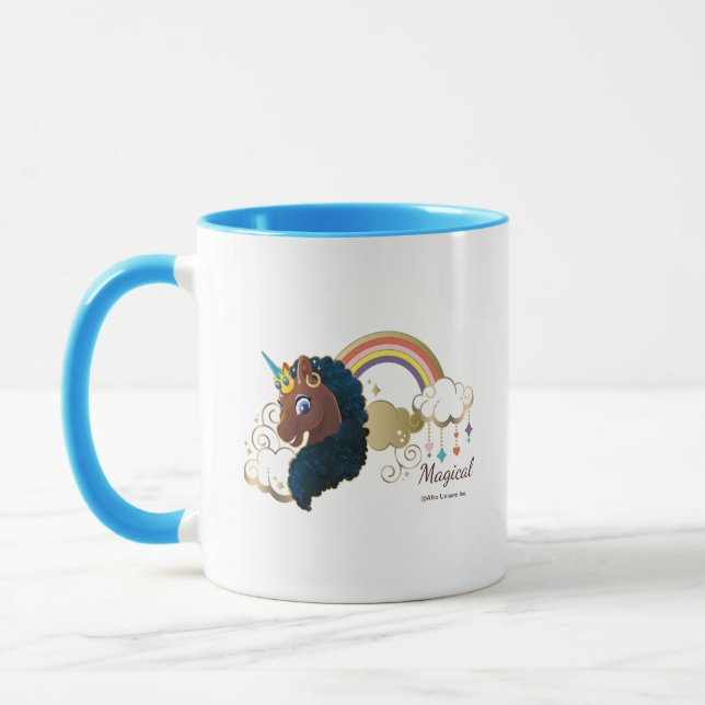 Magiskt Unicorn Rainbow & Clouds Design Mugg (Vänster)