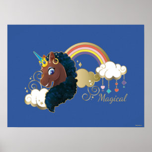 Magiskt Unicorn Rainbow & Clouds Design Poster
