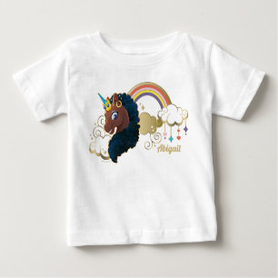 Magiskt Unicorn Rainbow & Clouds Design T Shirt