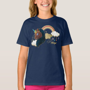 Magiskt Unicorn Rainbow & Clouds Design T Shirt