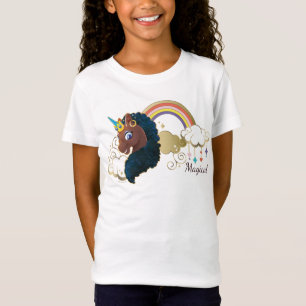 Magiskt Unicorn Rainbow & Clouds Design T Shirt