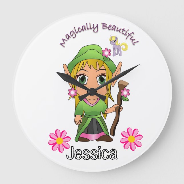 Magiskt vackra Blommigtar Stor Klocka (Framsida)