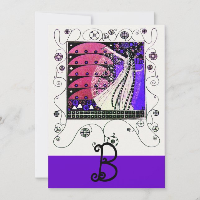 MAGISKT VÅR, ljusblått brunt Inbjudningar (Framsida)