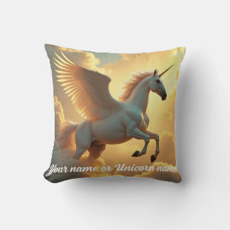 Magiskt vingade Unicorn himmel Monogram Namn Kudde