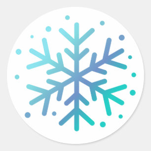 Magiskt vintersnöflingsticker runt klistermärke
